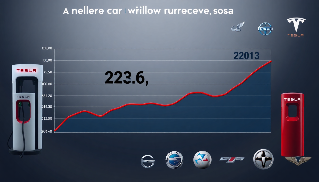 2026년 테슬라 자동차 인도량 감소와 전기차 시장 경쟁을 보여주는 그래프 이미지