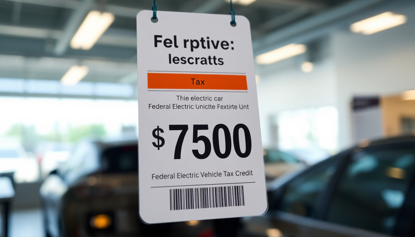 미국 연방 전기차 세액공제 만료를 상징하는 할인된 전기차 가격표 사진