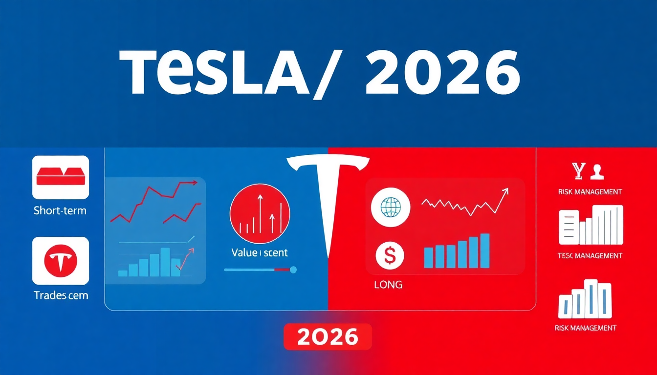 2026년 테슬라 투자자 유형별 전략과 리스크 관리 방법을 설명하는 이미지