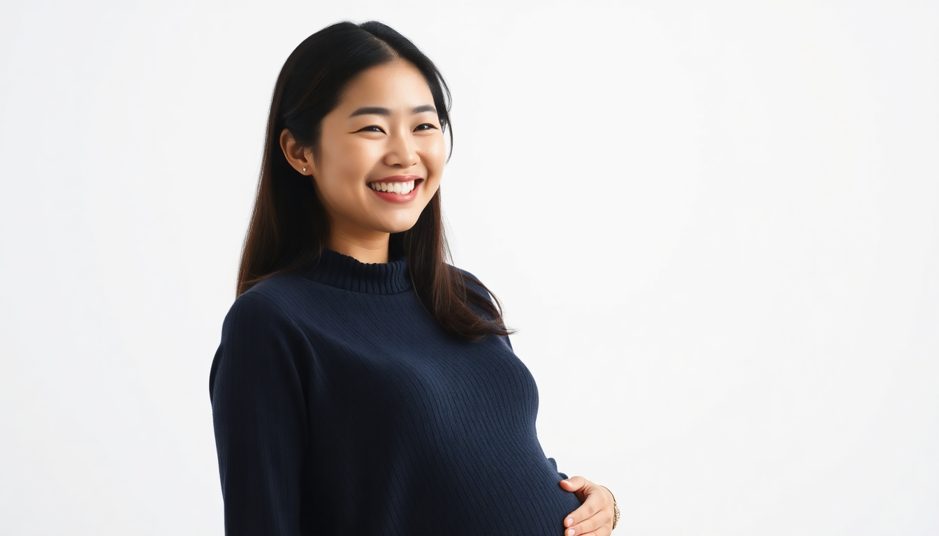 TSH 수치에 대한 자주 묻는 질문에 안심하며 답변을 듣는 한국인 임산부 모습