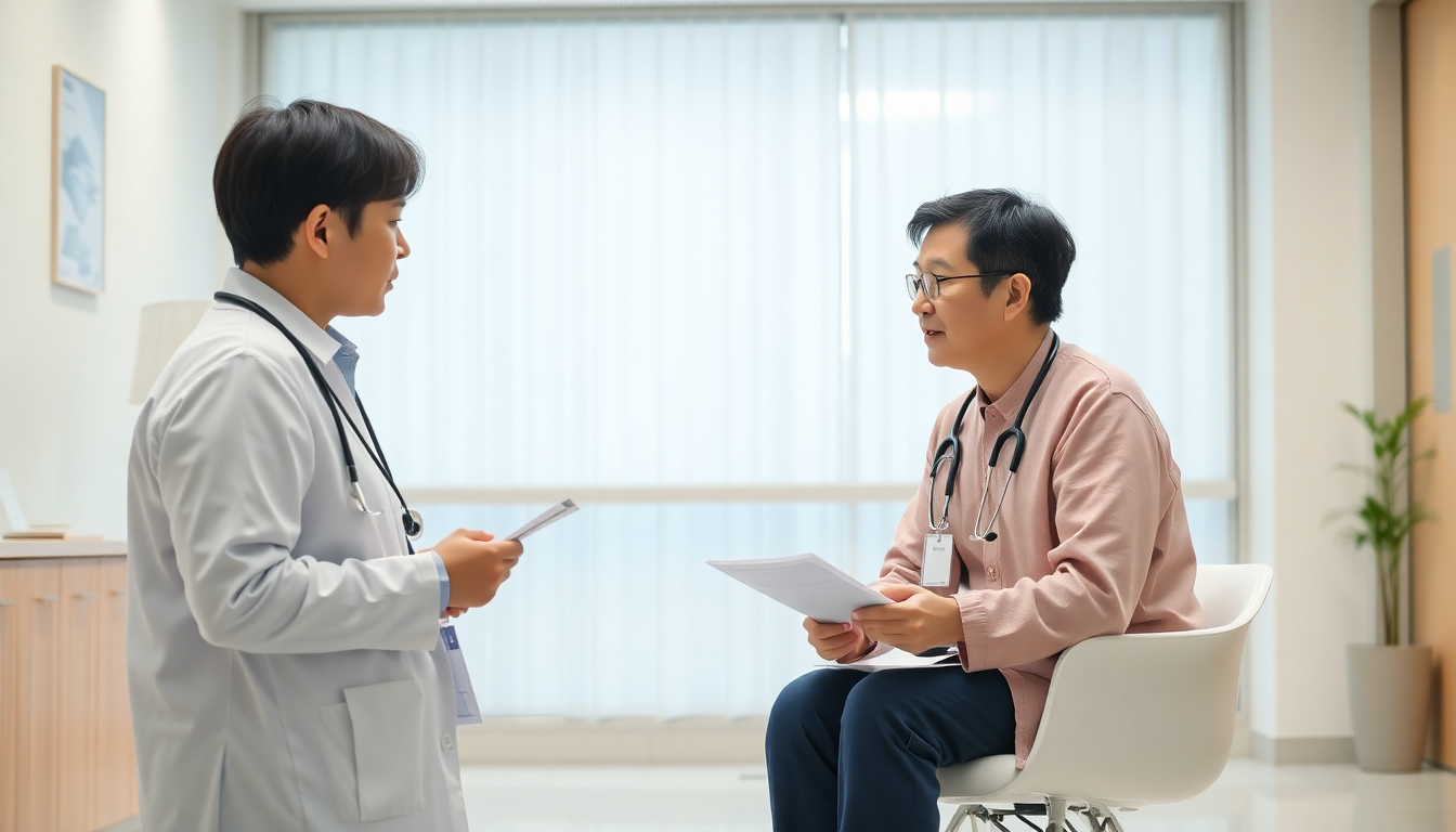 치료 비용과 보험 적용에 대해 상담하는 환자의 모습